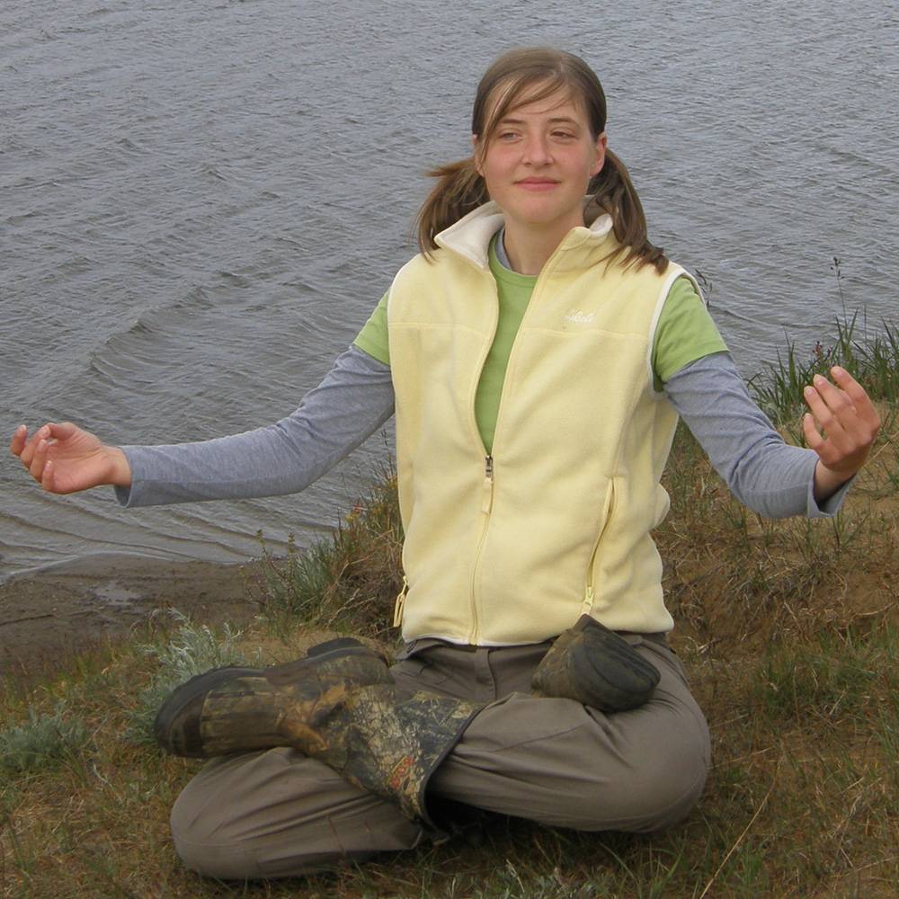Jenny does yoga in the tundra.